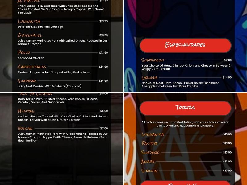 Tic Taco Taqueria Menu