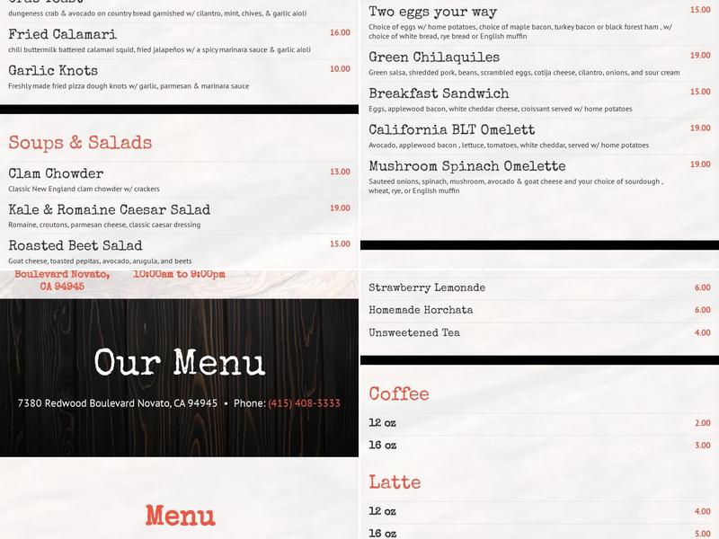 Golden gate bistro Menu