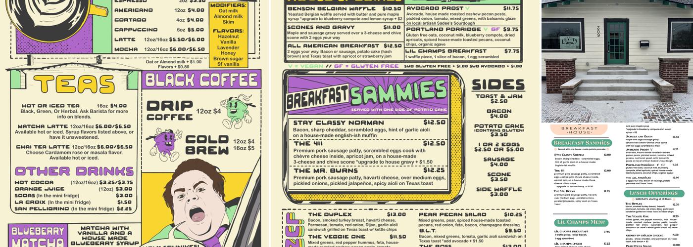 Levity Breakfast House Menu