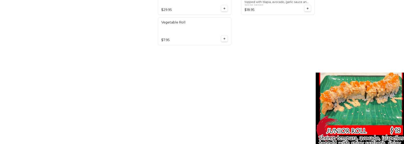 Oishii Thai Japanese Cuisine Menu