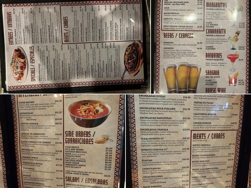Chapala Mexican Cuisine Menu