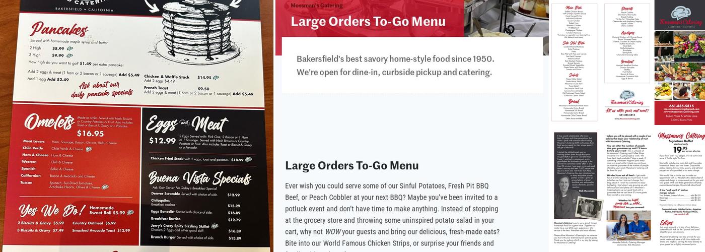 Mossmans Kitchen Menu