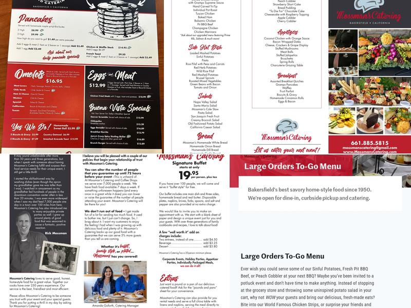 Mossmans Kitchen Menu