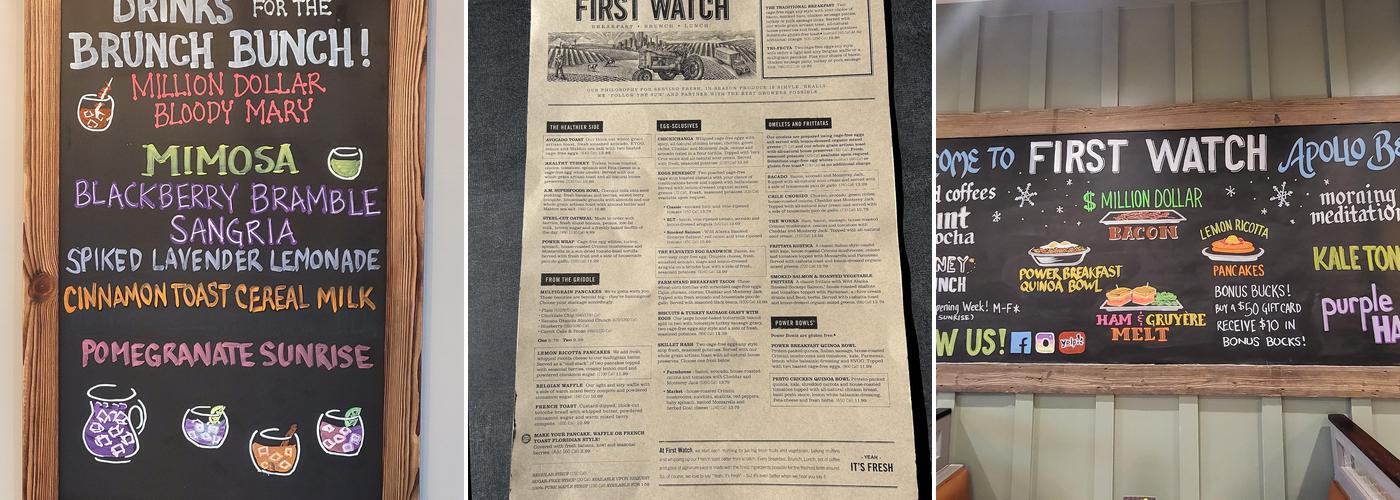 First Watch Menu