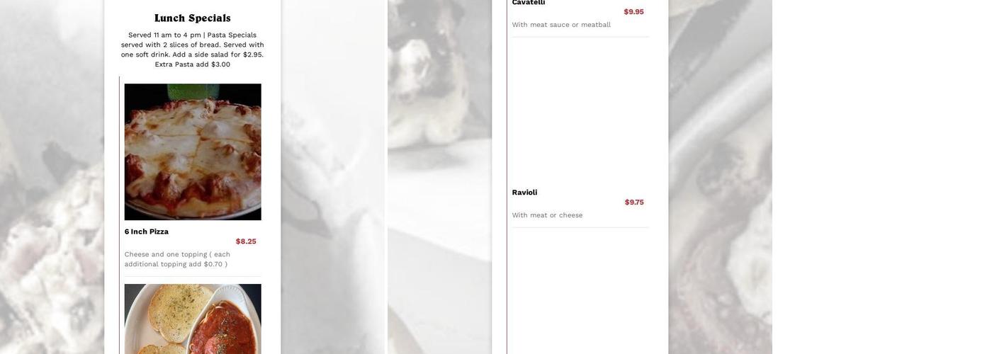 Scornovacca's Urbandale Menu