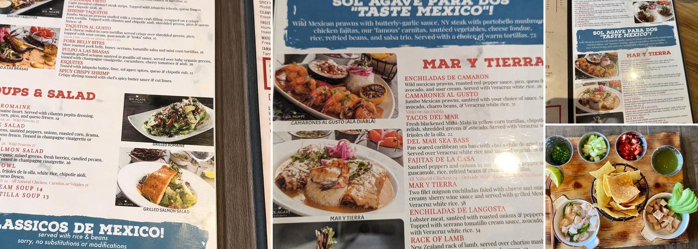 Sol Agave Menu