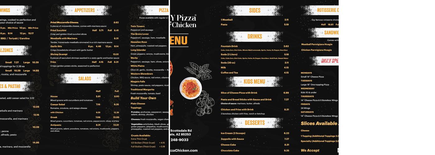 NY Pizza & Chicken Menu