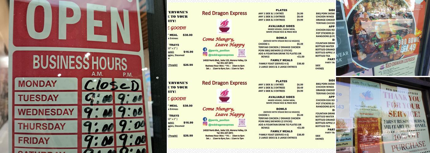 Perris Pavilion Menu