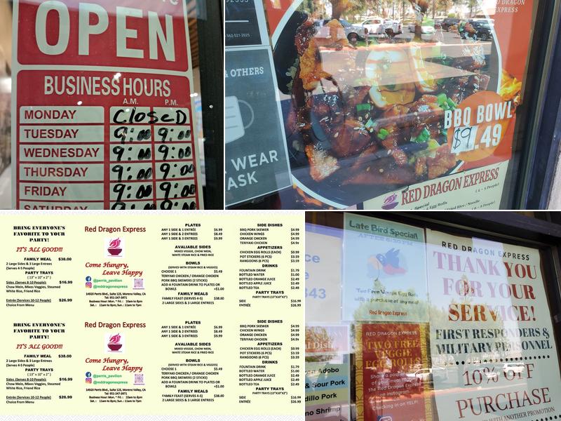 Perris Pavilion Menu