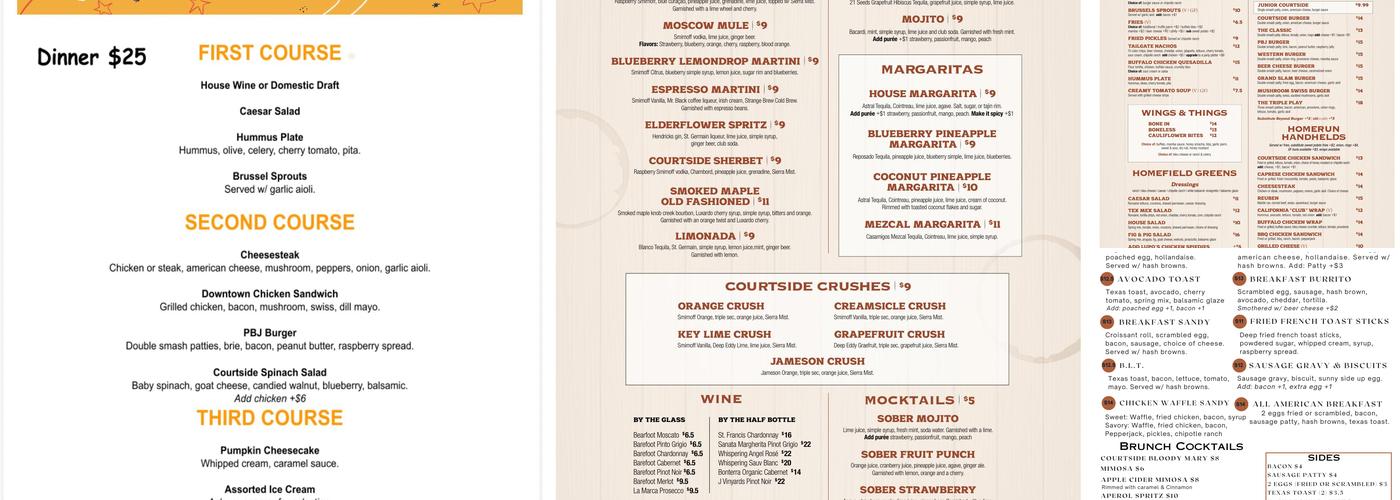 Courtside Bar & Grill Menu
