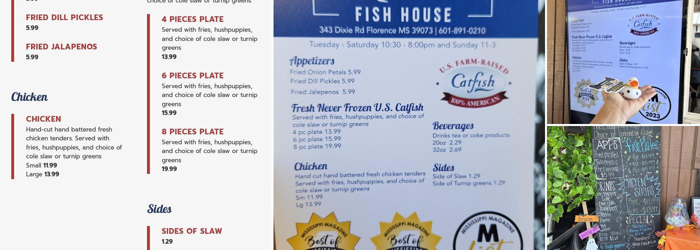 Shivers Creek Catfish House Express of Star Menu