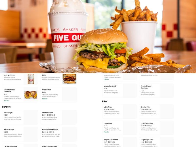 Five Guys Menu