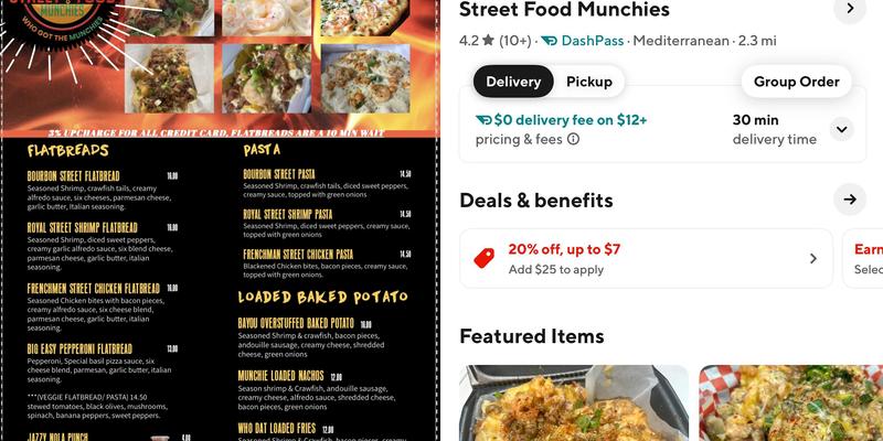 Street Food Munchies LLC Menu