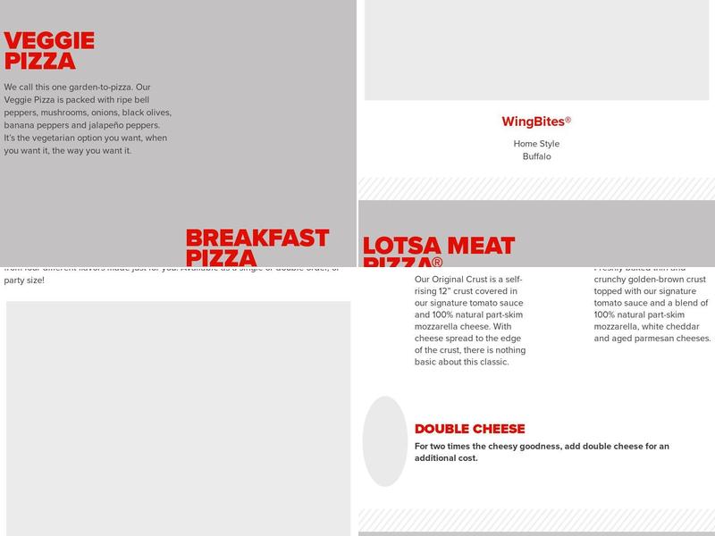 Hunt Brothers Pizza Menu