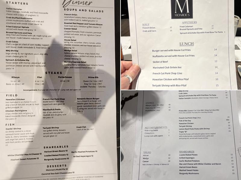 Monroe's Menu