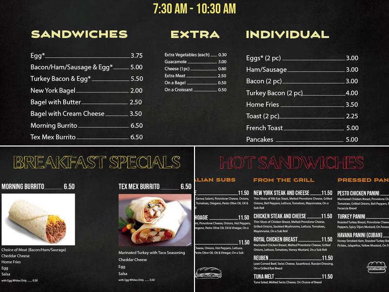 Woodland Cafe Menu