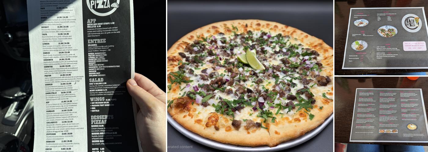 Taco Pizza Menu
