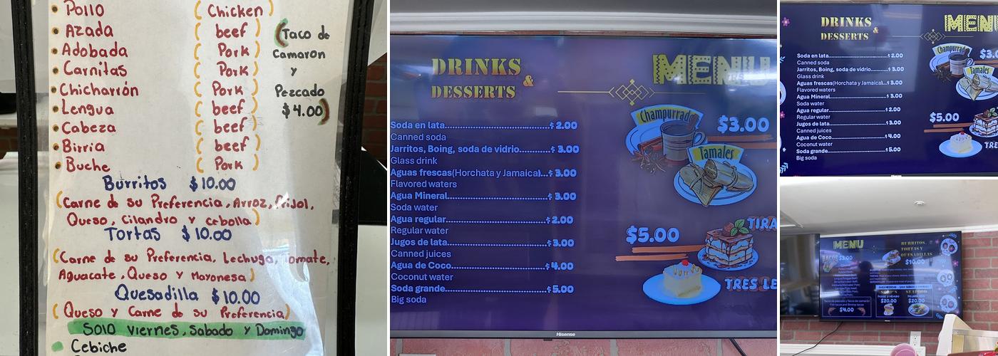 Taqueria la doña Menu