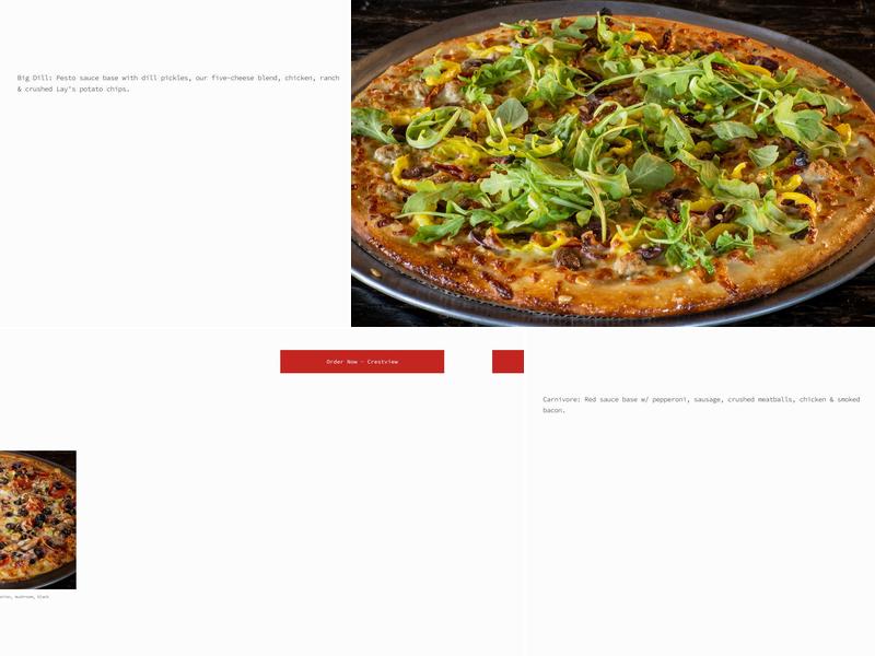 Task Force Pizza Co. Menu