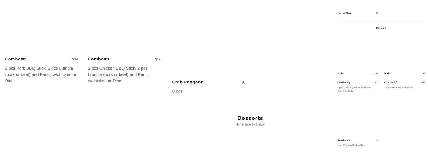 Ejelyn's Kitchen Menu