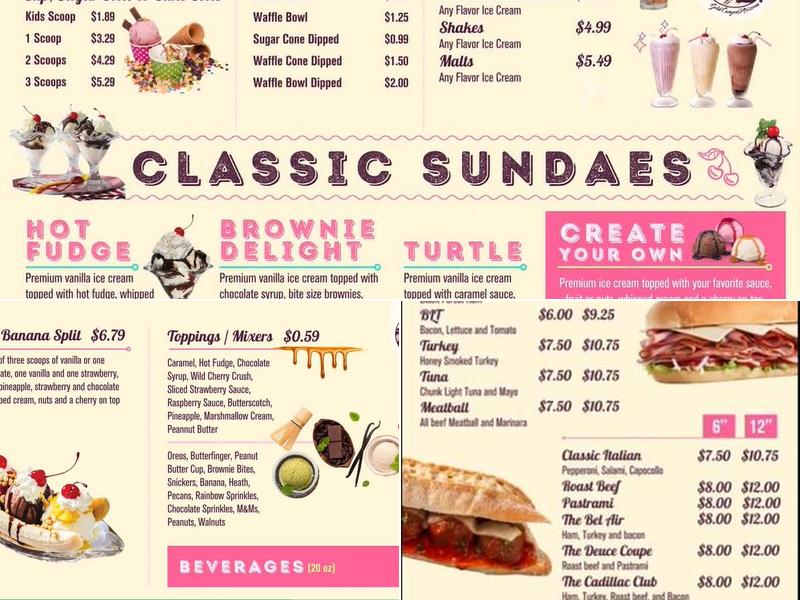 Oldie's Subs and More Menu