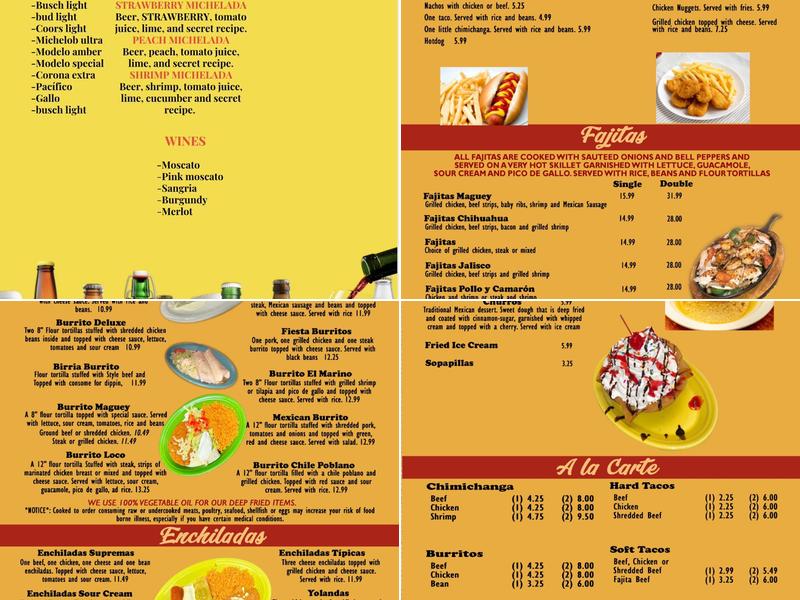 El maguey mexican restaurant Menu