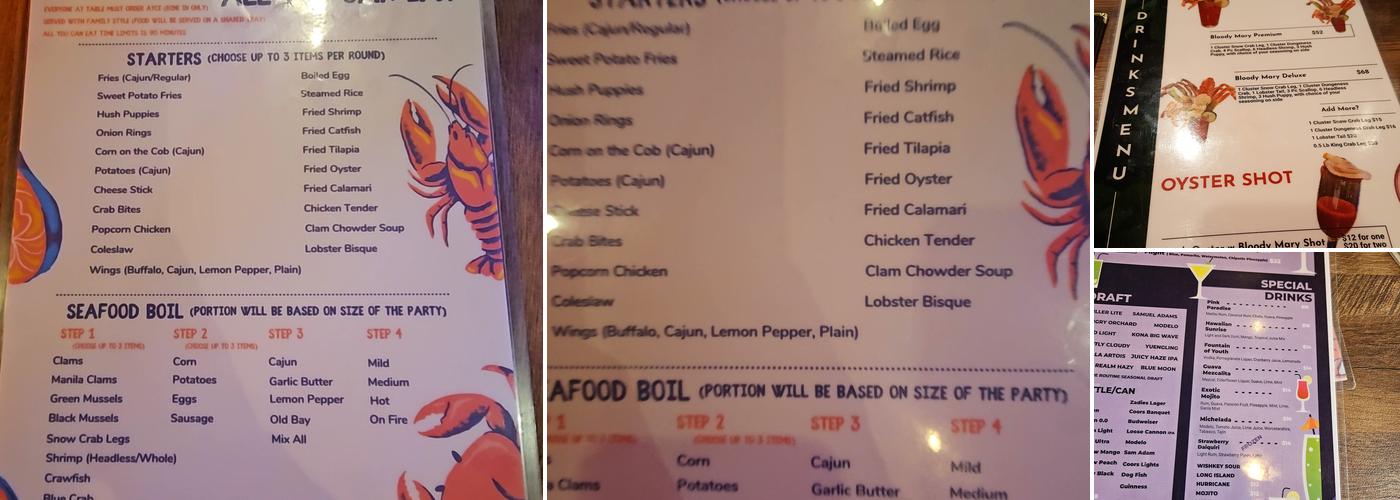 Ocean Shack Arlington Menu