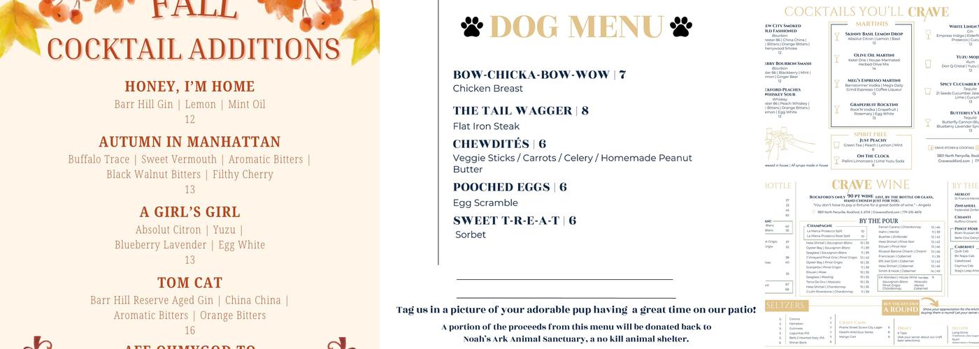 Crave Kitchen & Cocktails Menu