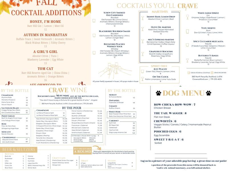 Crave Kitchen & Cocktails Menu