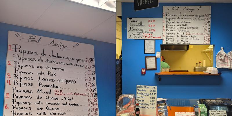 Pupuseria El Amigo Menu