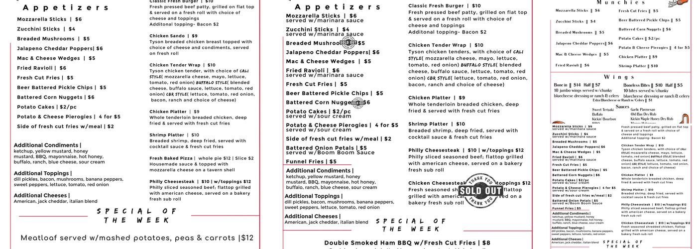 Fireside Grille LLC Menu