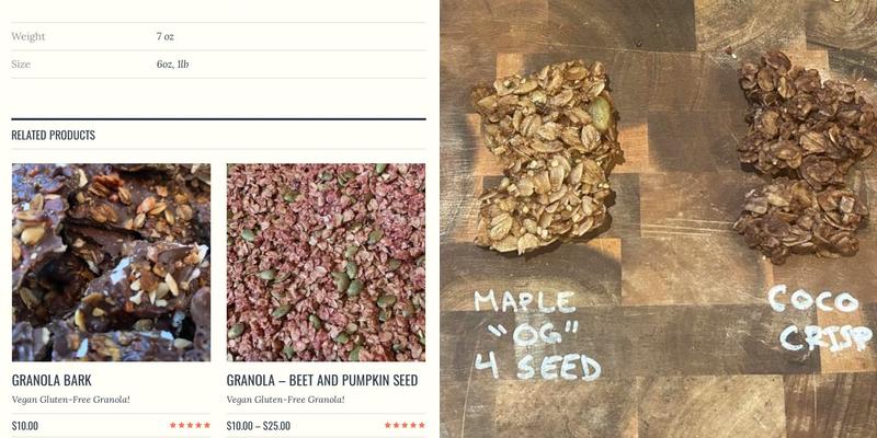 Living Smart Granola Menu