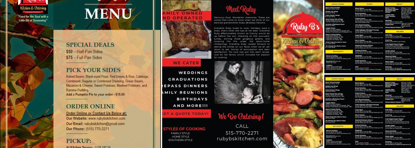 Ruby B’s Kitchen and Catering Menu