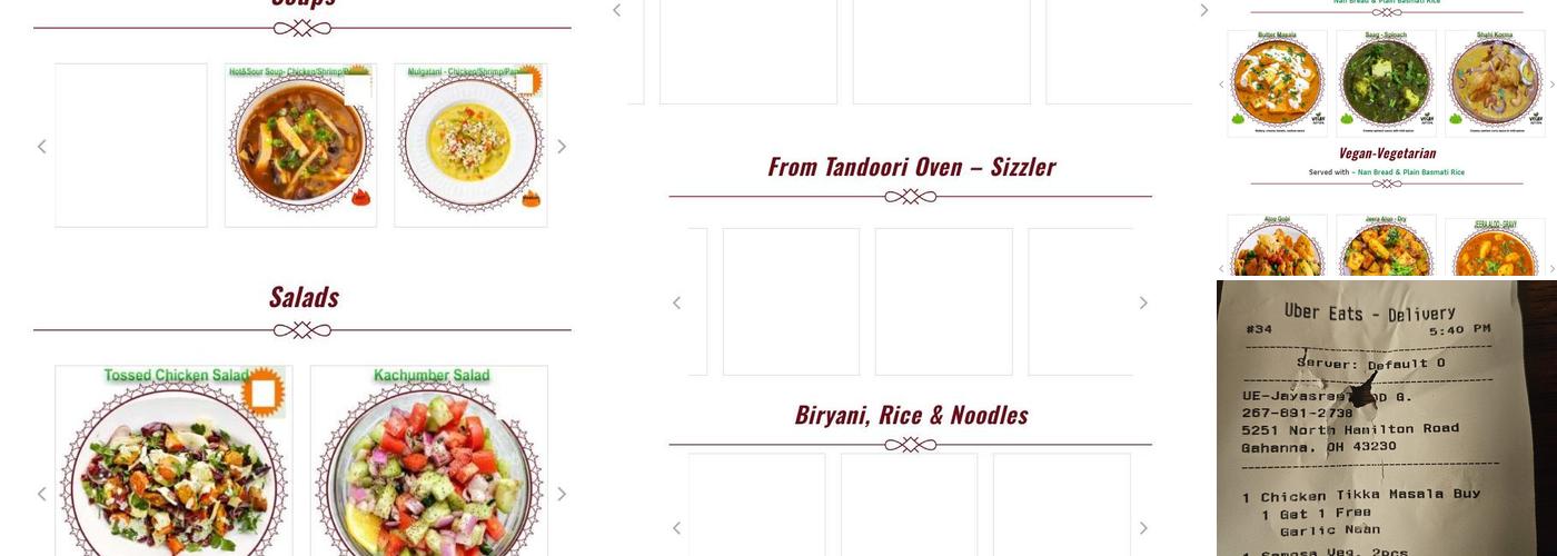 Dakshin Indian Bistro OSU Menu