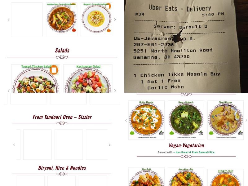 Dakshin Indian Bistro OSU Menu