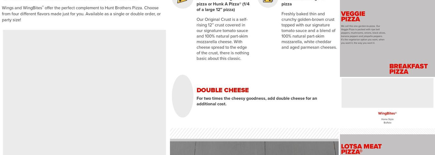 Hunt Brothers Pizza Menu