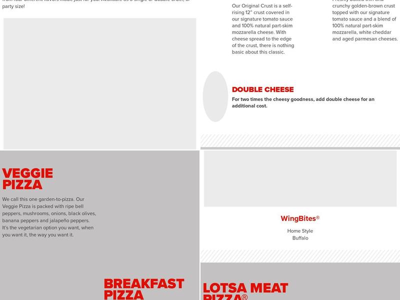 Hunt Brothers Pizza Menu