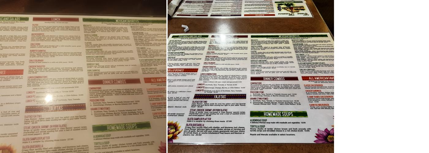 Casa Ramos Mexican Restaurant Menu