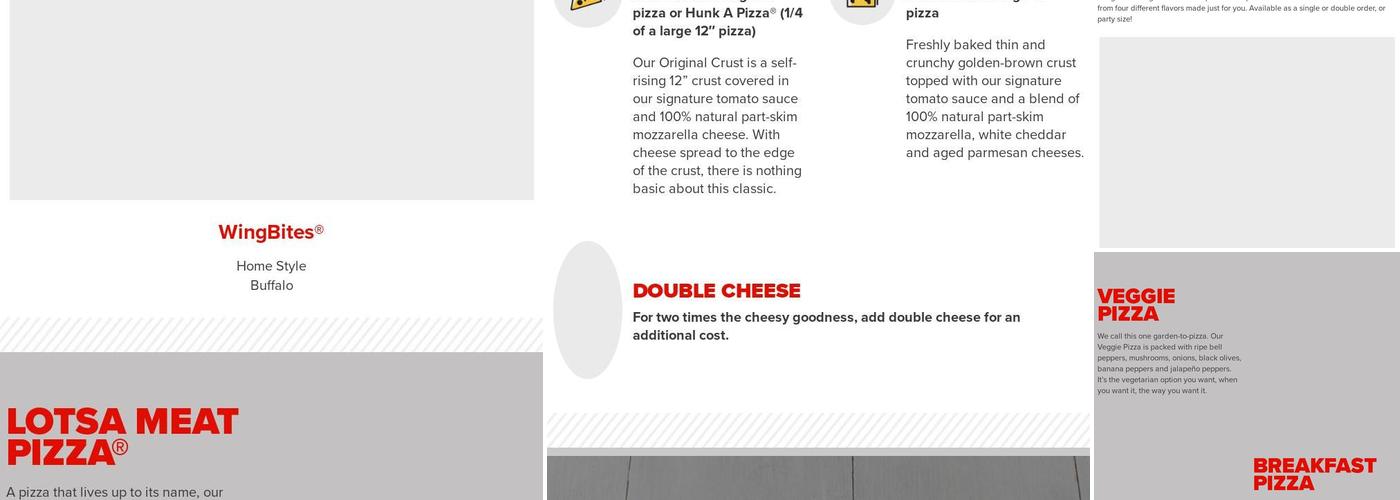 Hunt Brothers Pizza Menu
