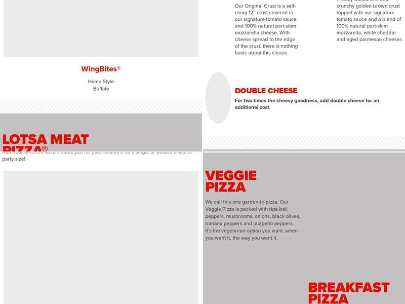 Hunt Brothers Pizza Menu