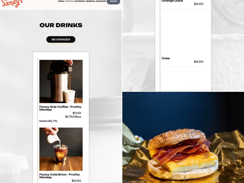 Fancy Sandy's Menu