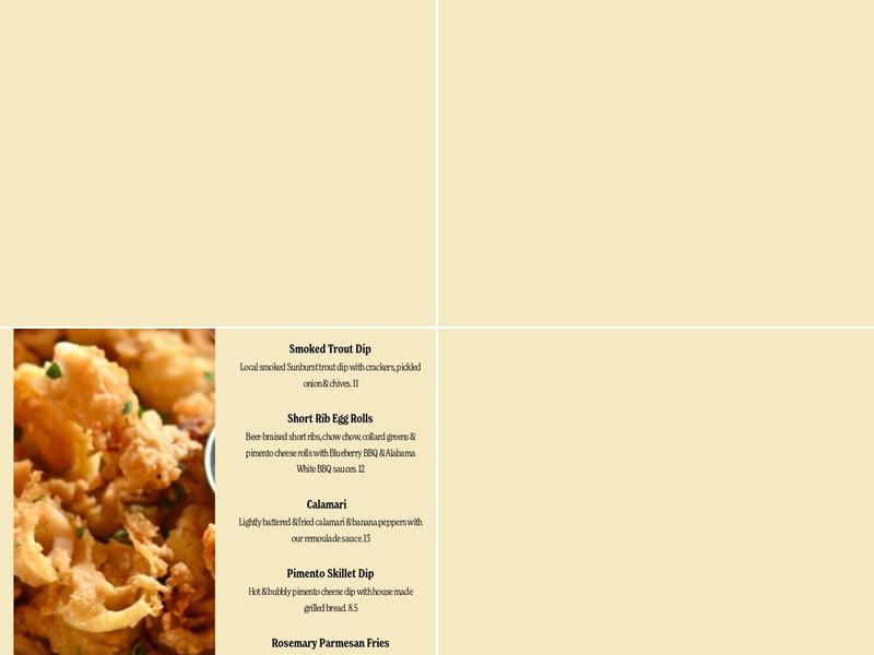 The Red Fox Menu