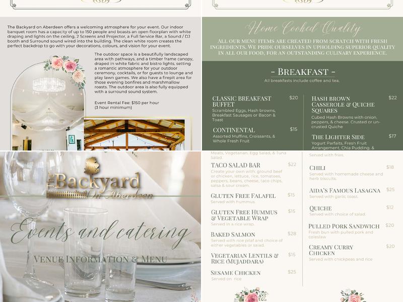 Aida's Catering Menu