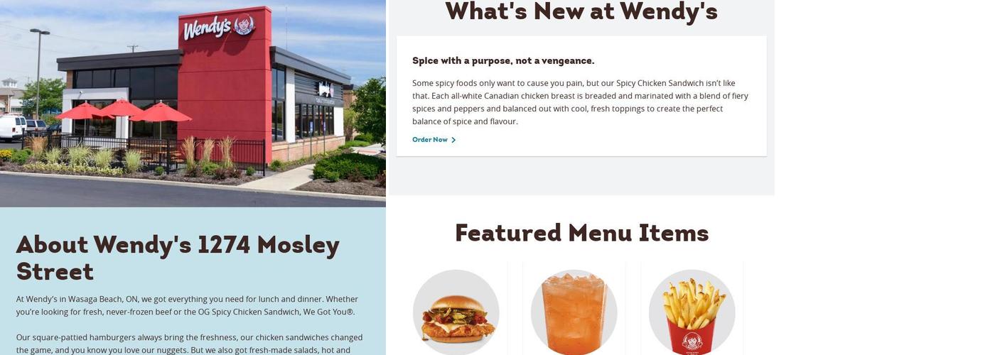 Wendy's Menu