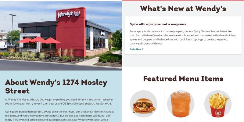 Wendy's Menu