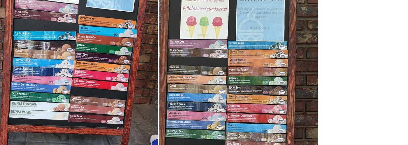 Lola's Ice Cream Korner Menu