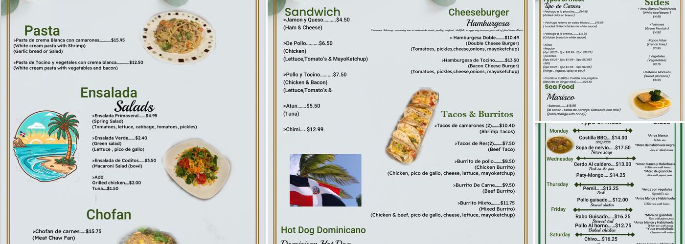 El Pilón Bar & Resturant Menu