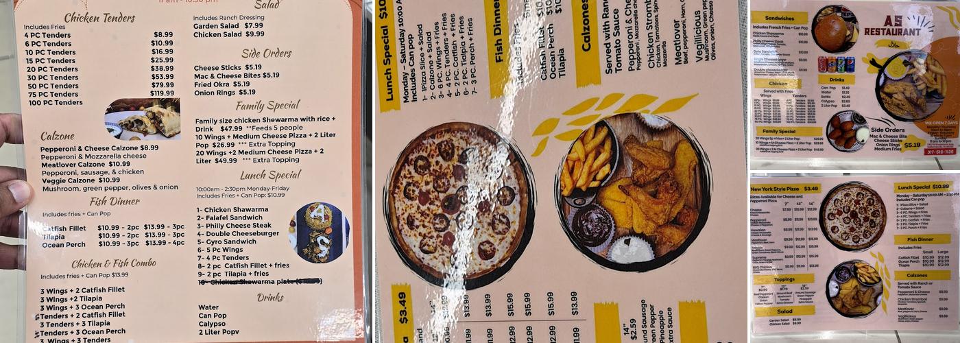 AS Restaurant Menu