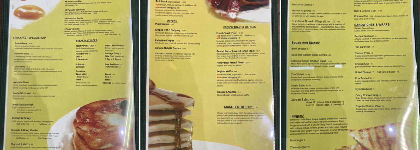 Stacks Pancake House Bar & Grill Menu