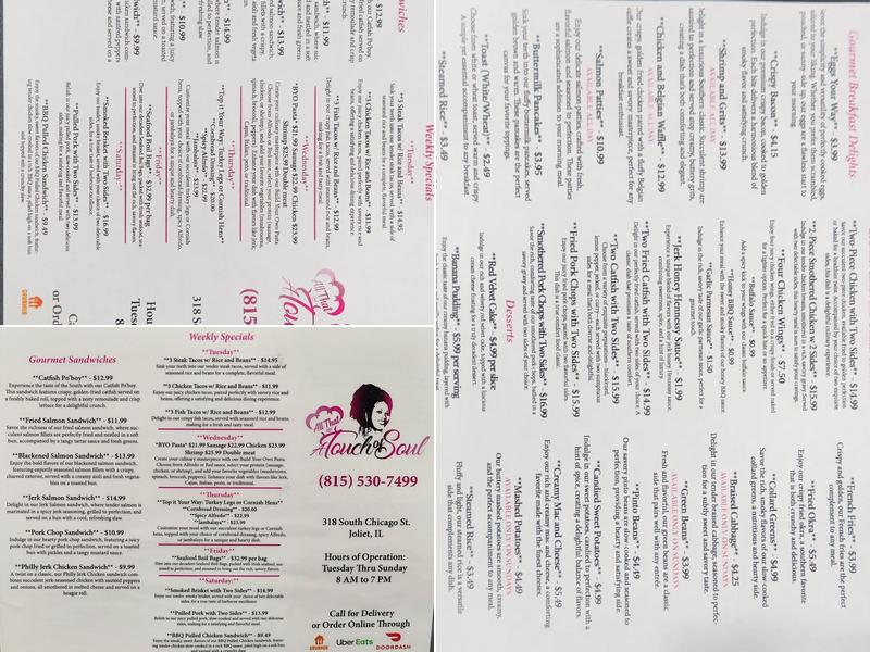 All That And A Touch of Soul Menu